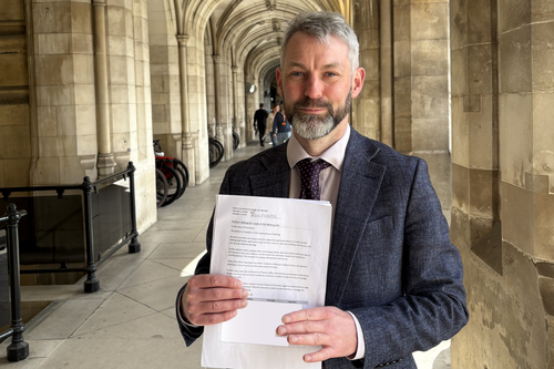 Will Forster holding Road Safety petition in Parliament