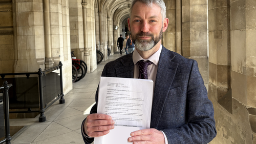 Will Forster holding Road Safety petition in Parliament