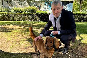 Will and his dog, Toffee
