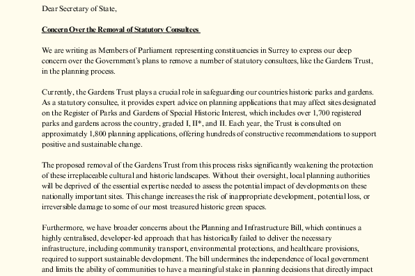 Statutory Consultees Letter