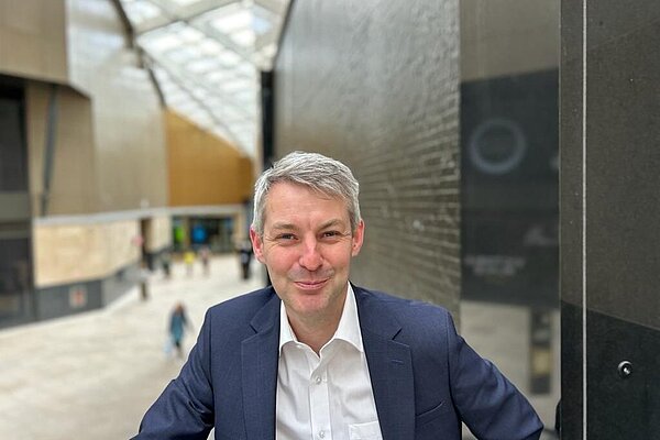 Will Forster in Henry Plaza, Woking Will Forster in Henry Plaza, Woking