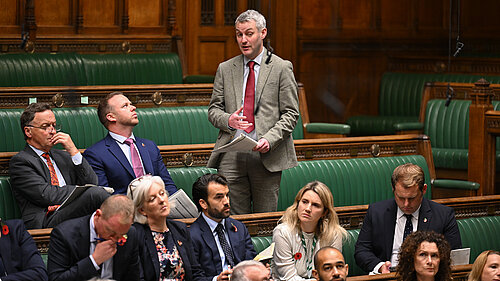Will speaks in Parliament Will Forster speaking in the House of Commons