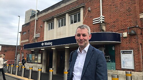 Will Forster at Woking Station Will Forster at Woking Station
